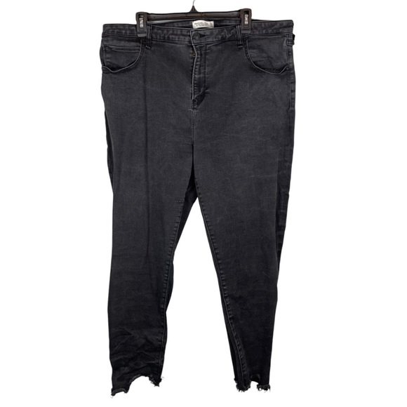 Abercrombie & Fitch Grey Black High Rise Skinny Distressed Ankle Jeans size 24L - Picture 8 of 8